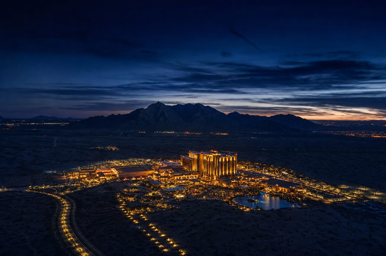 Casinos near Waddell, Arizona — aerial cityscape