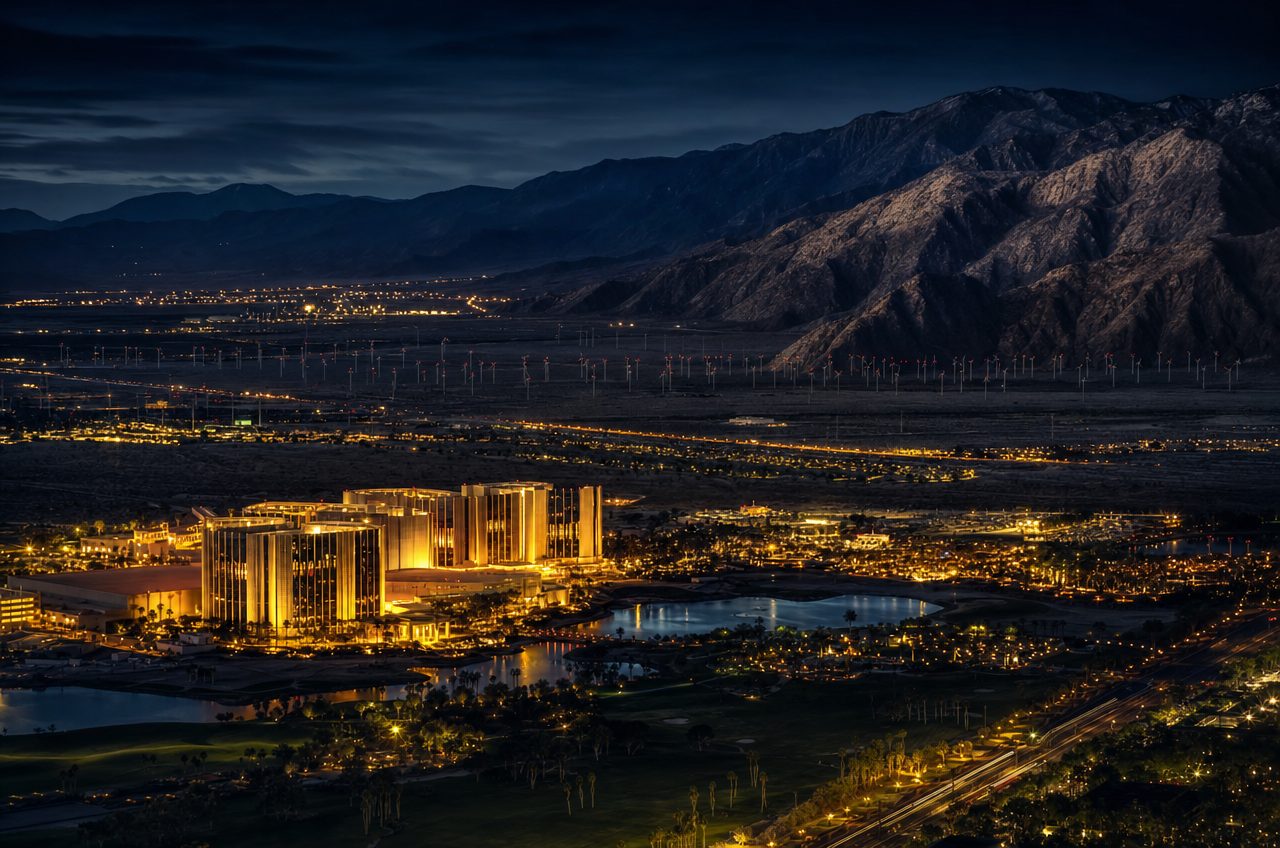 Casinos near Palm Springs, California — aerial cityscape