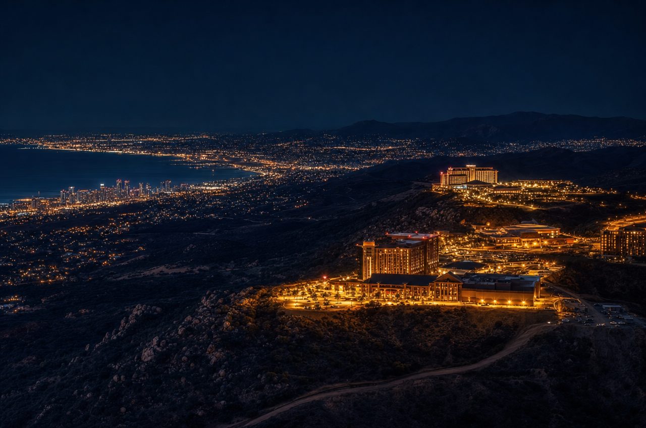 Casinos near San Diego, California — aerial cityscape