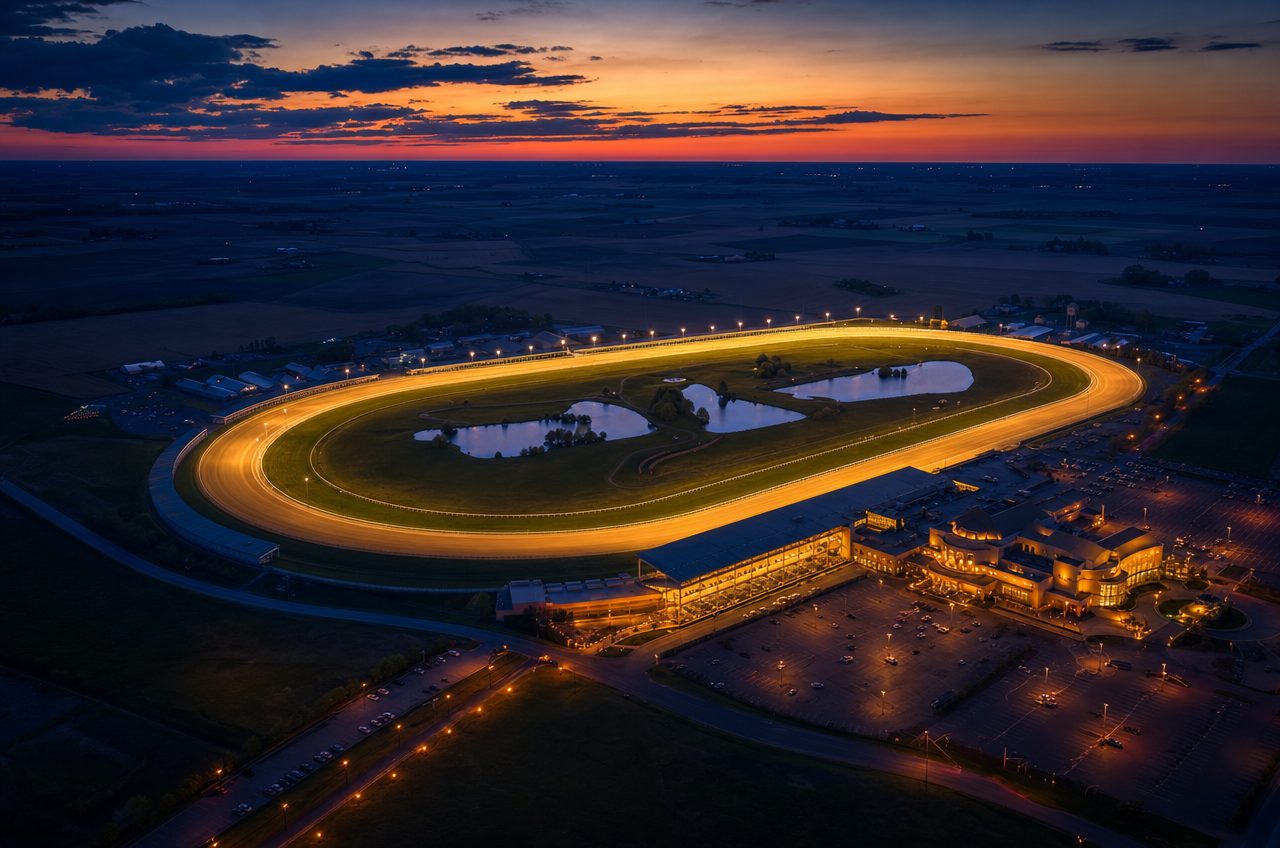 Casinos near Harrington, Delaware — aerial cityscape