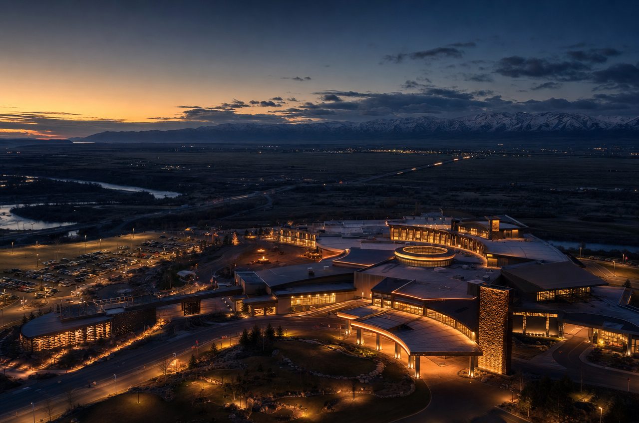 Casinos near Fort Hall, Idaho — aerial cityscape