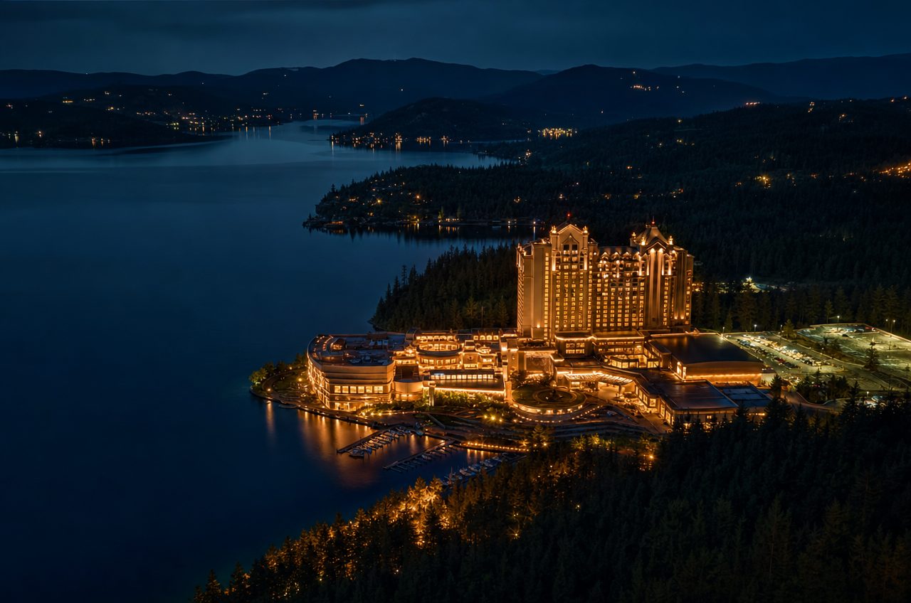 Casinos near Worley, Idaho — aerial cityscape