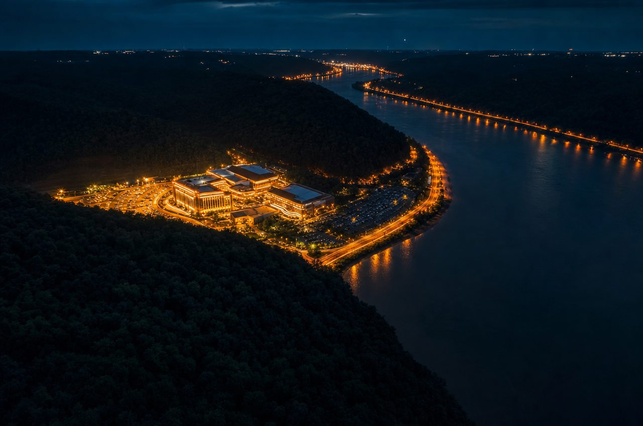 Casinos near Rising Sun, Indiana — aerial cityscape