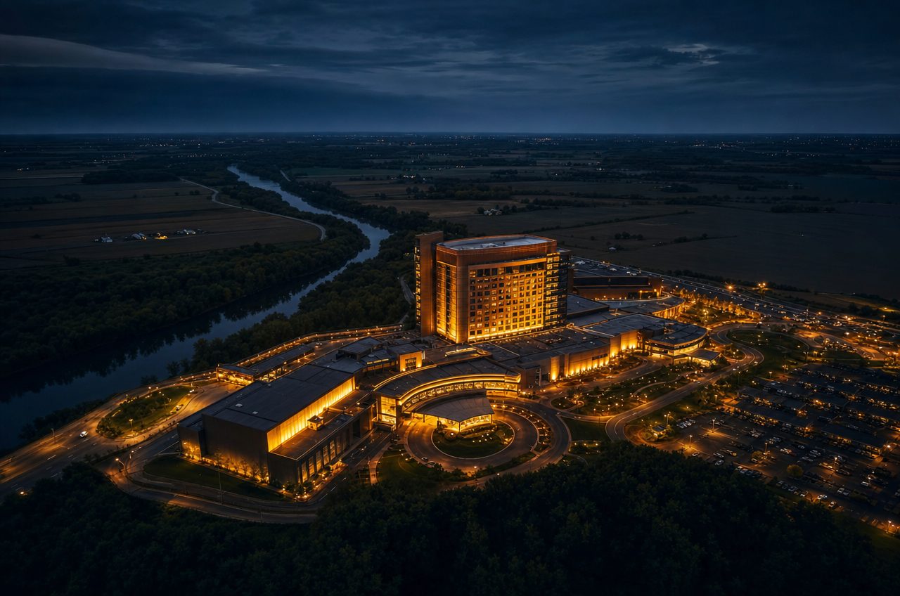 Casinos near Battle Creek, Michigan — aerial cityscape