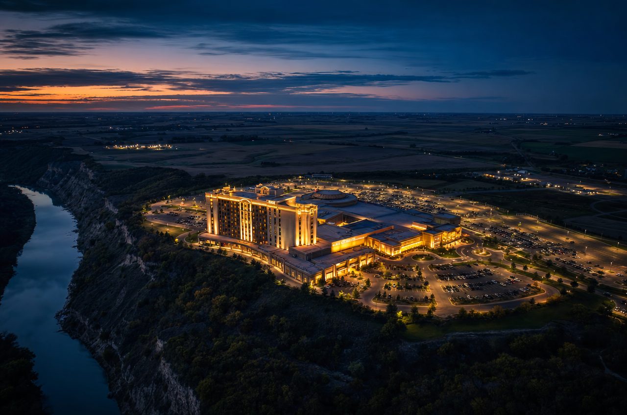 Casinos near Granite Falls, Minnesota — aerial cityscape