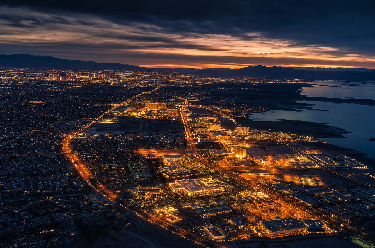 Casinos near Henderson, Nevada — aerial cityscape