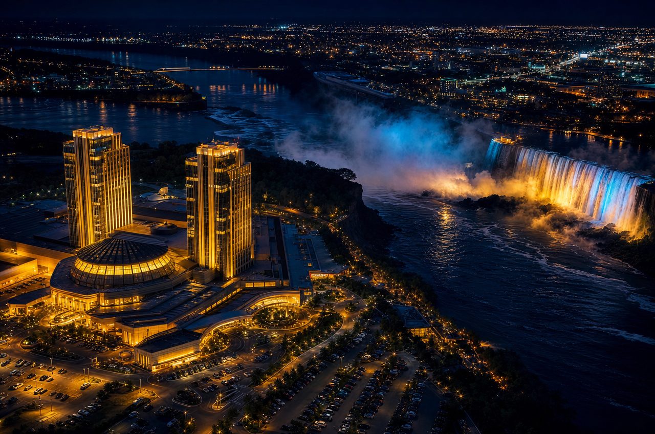 Casinos near Niagara Falls, New York — aerial cityscape