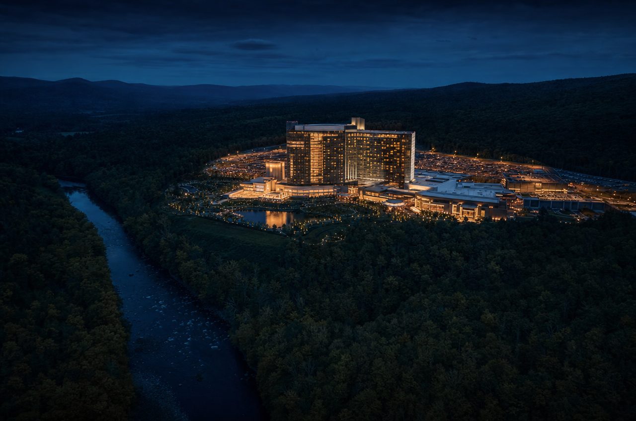 Casinos near Sullivan County, New York — aerial cityscape