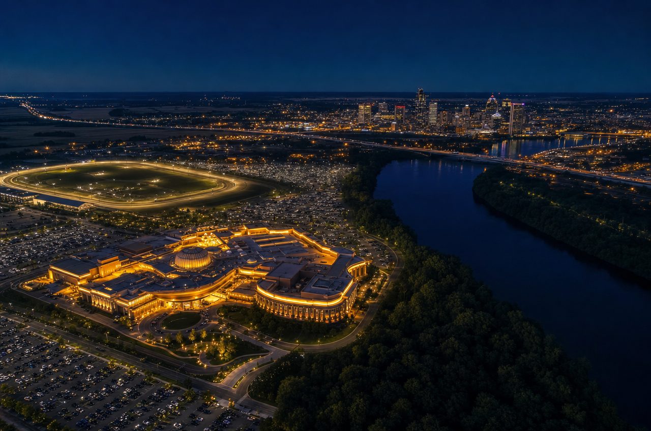 Casinos near Columbus, Ohio — aerial cityscape