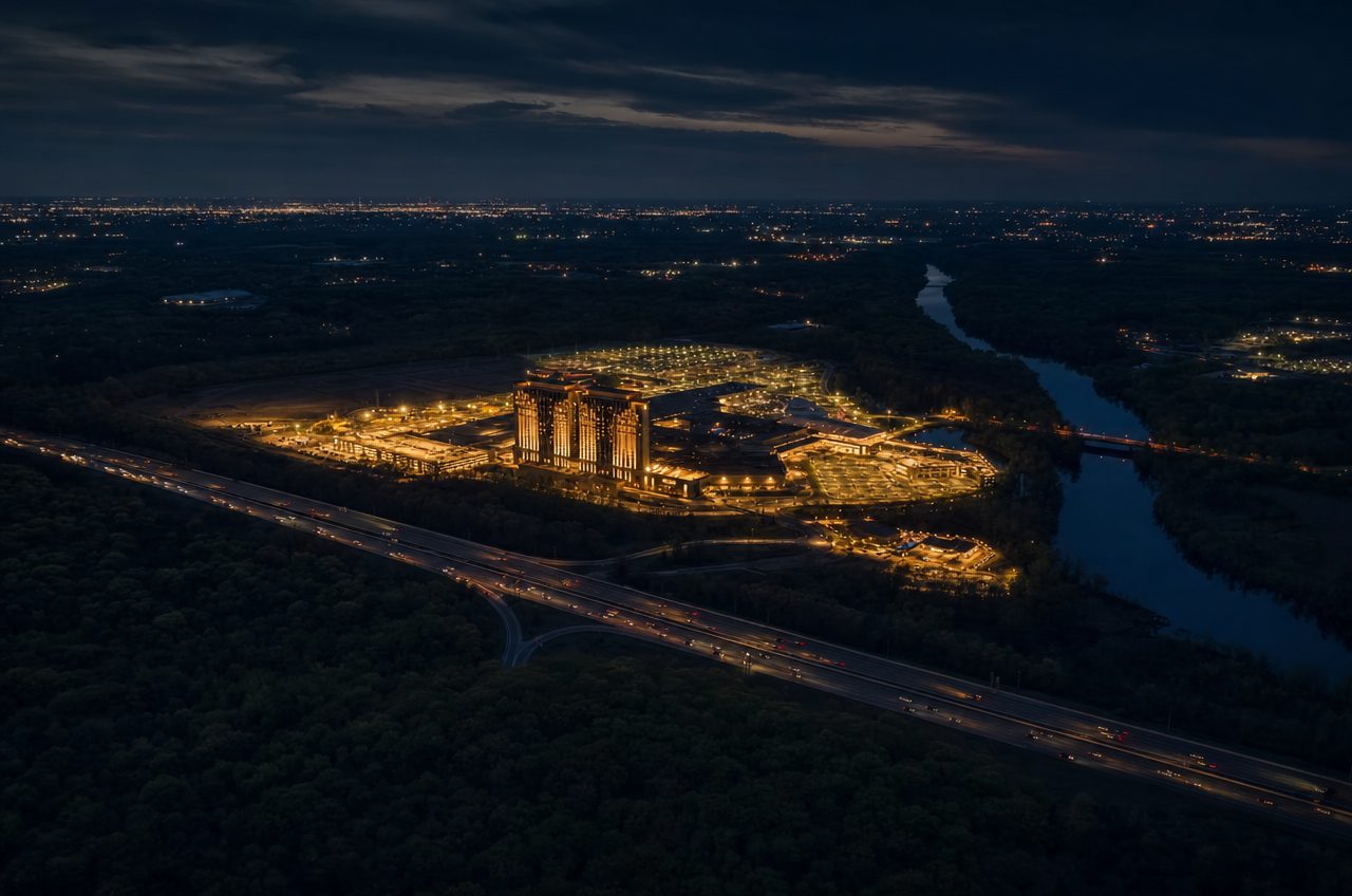Casinos near Lincoln, Rhode Island — aerial cityscape