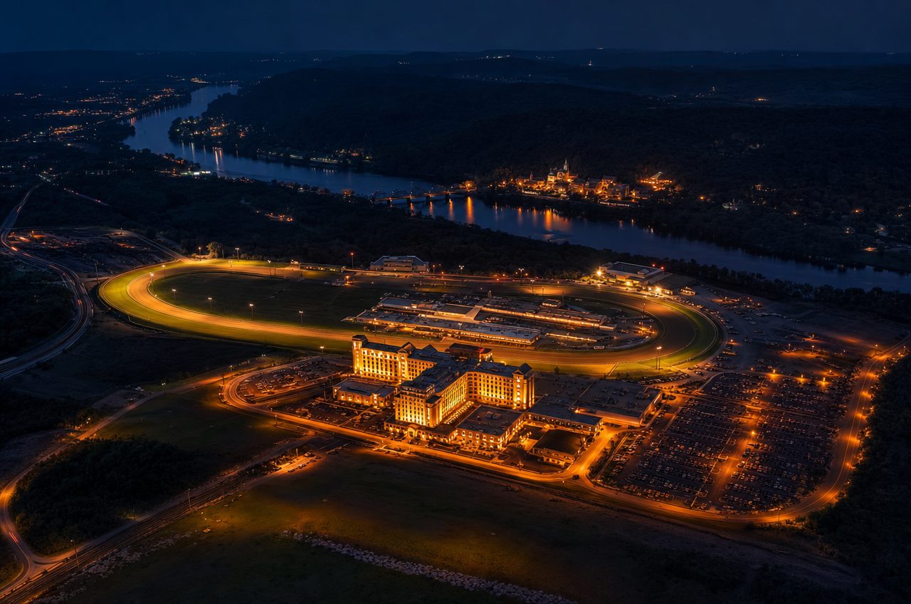 Casinos near Charles Town, West Virginia — aerial cityscape