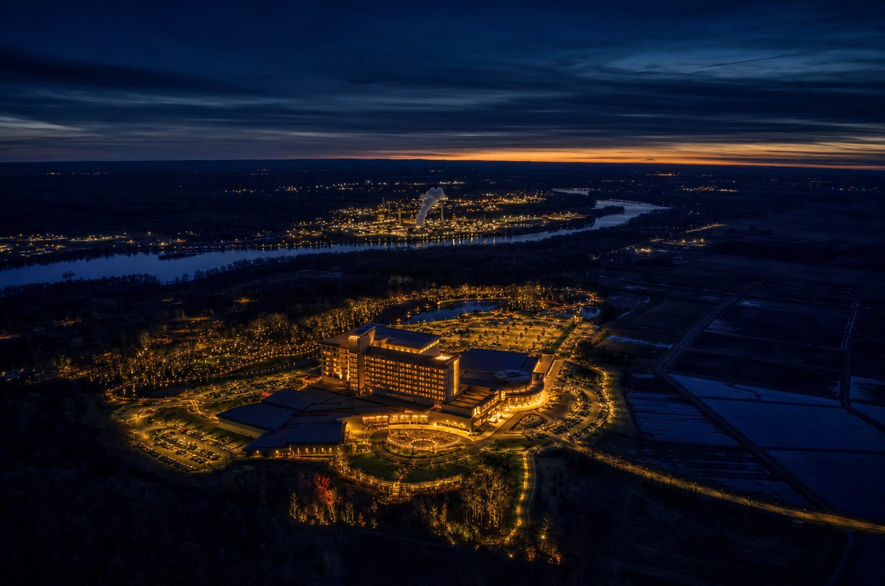 Casinos near Nekoosa, Wisconsin — aerial cityscape