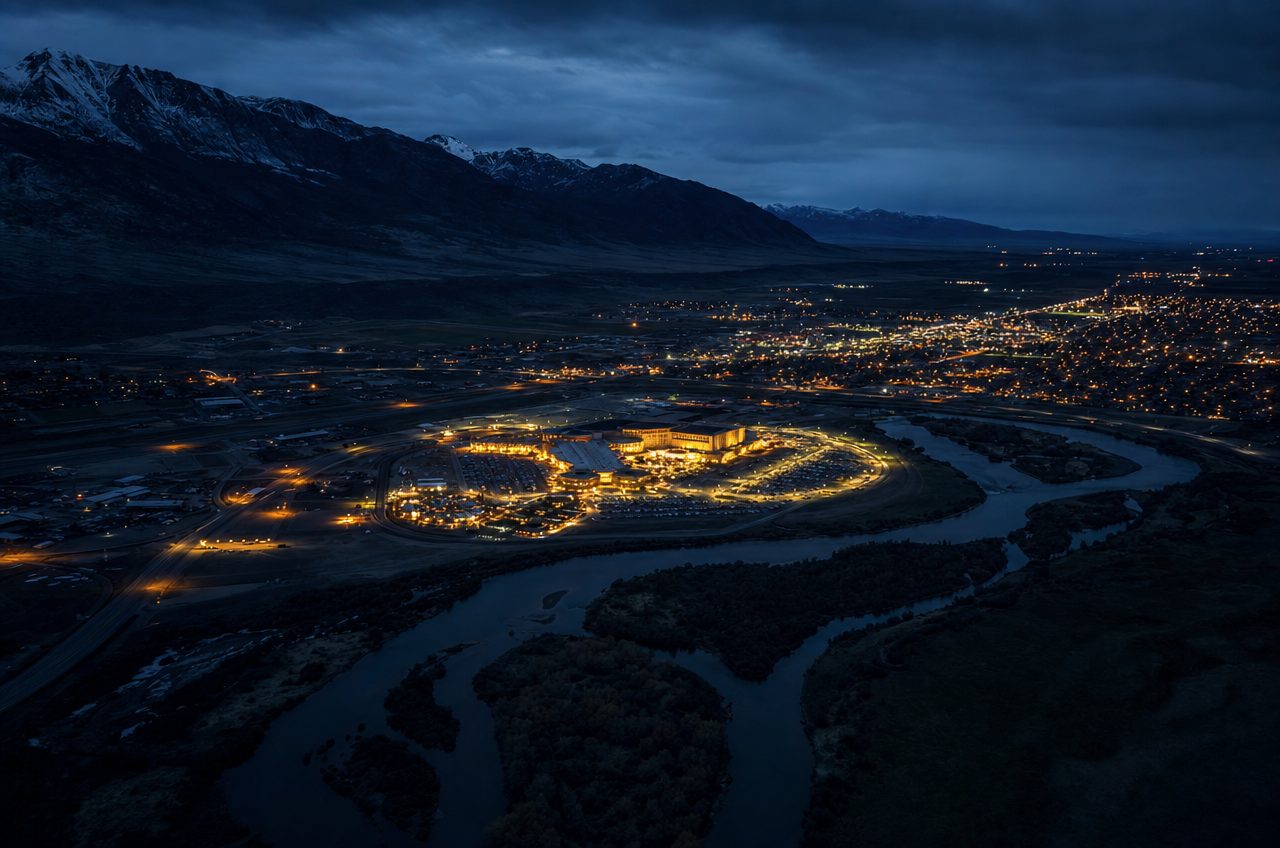 Casinos near Riverton, Wyoming — aerial cityscape